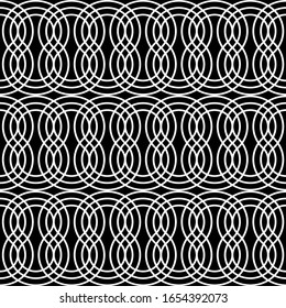 Design seamless monochrome zigzag pattern. Abstract interlaced background. Vector art
