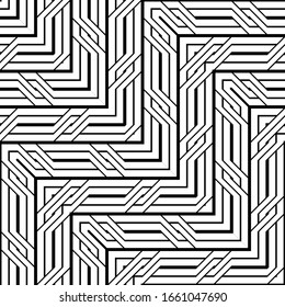 Design seamless monochrome zigzag pattern. Abstract stripy background. Vector art