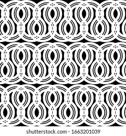 Design seamless monochrome zigzag pattern. Abstract interlaced background. Vector art