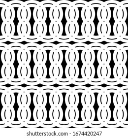 Design seamless monochrome zigzag pattern. Abstract interlaced background. Vector art