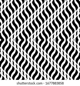 Design seamless monochrome zigzag pattern. Abstract interlaced background. Vector art