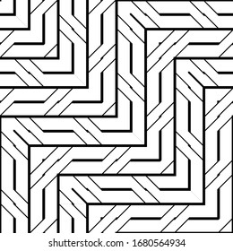 Design seamless monochrome zigzag pattern. Abstract stripy background. Vector art