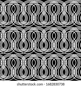Design seamless monochrome zigzag pattern. Abstract interlaced background. Vector art