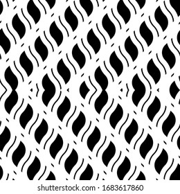 Design seamless monochrome zigzag pattern. Abstract interlaced background. Vector art