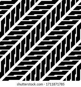 Gestalten Sie nahtlose, monochrome Zickzackmuster. Abstrakter, scharfer Hintergrund. Vektorillustration