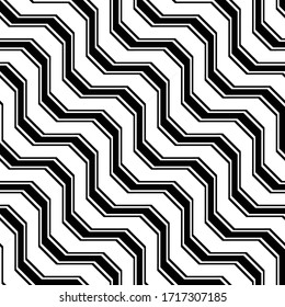 Design seamless monochrome zigzag pattern. Abstract stripy background. Vector art
