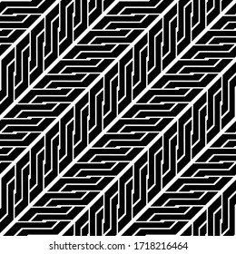 Diseño de un patrón de zigzag monocromo sin fisuras. Antecedentes abstractos. Arte vectorial