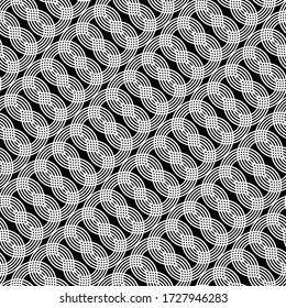 Design seamless monochrome zigzag pattern. Abstract interlaced background. Vector art