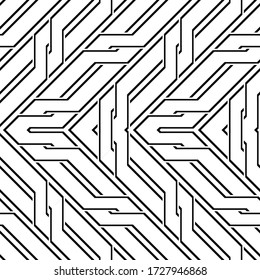 Design seamless monochrome zigzag pattern. Abstract stripy background. Vector art