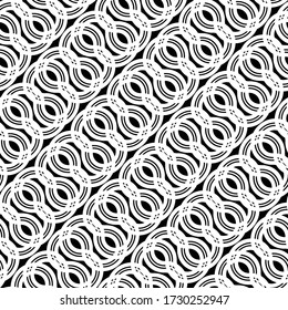 Design seamless monochrome zigzag pattern. Abstract interlaced background. Vector art