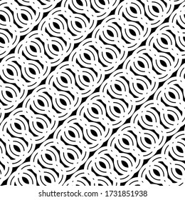 Design seamless monochrome zigzag pattern. Abstract interlaced background. Vector art