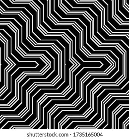 Design seamless monochrome zigzag pattern. Abstract stripy background. Vector art