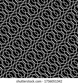 Design seamless monochrome zigzag pattern. Abstract interlaced background. Vector art