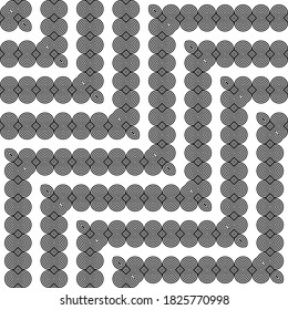 Design seamless monochrome zigzag pattern. Abstract decorative background. Vector art