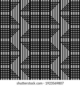 Design seamless monochrome zigzag pattern. Abstract geometric stripy background. Vector art