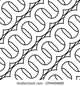 Design seamless monochrome zigzag pattern. Abstract waving background. Vector art