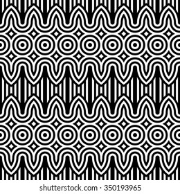 Design seamless monochrome zigzag pattern. Abstract striped background. Vector art