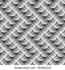 Design seamless monochrome zigzag pattern. Abstract waving background. Vector art. No gradient