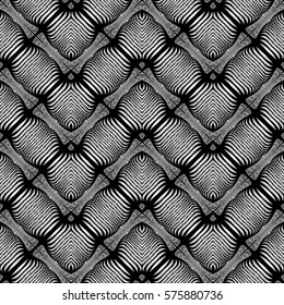 Design seamless monochrome zigzag pattern. Abstract decorative background. Vector art. No gradient
