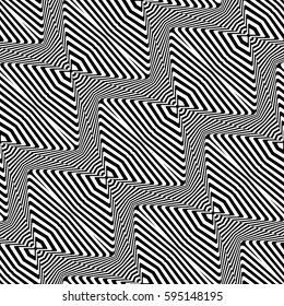 Design seamless monochrome zigzag pattern. Abstract striped background. Vector art