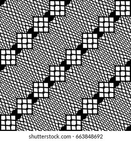 Design seamless monochrome zigzag pattern. Abstract grid background. Vector art. No gradient