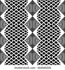 Design seamless monochrome zigzag pattern. Abstract grid background. Vector art. No gradient