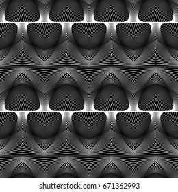 Design seamless monochrome zigzag pattern. Abstract decorative background. Vector art. No gradient