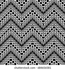 Design seamless monochrome zigzag pattern. Abstract background. Vector art. No gradient