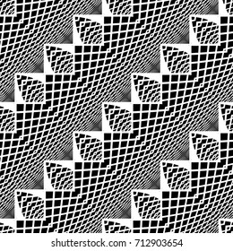 Design seamless monochrome zigzag pattern. Abstract grid background. Vector art. No gradient