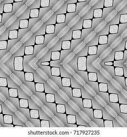 Design seamless monochrome zigzag pattern. Abstract decorative background. Vector art. No gradient