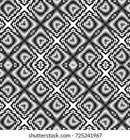 Design seamless monochrome zigzag pattern. Abstract illusion background. Vector art. No gradient
