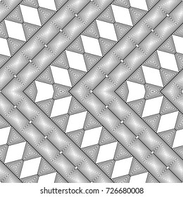 Design seamless monochrome zigzag pattern. Abstract illusion background. Vector art. No gradient