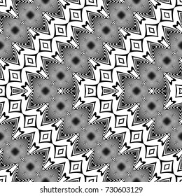 Design seamless monochrome zigzag pattern. Abstract decorative background. Vector art. No gradient