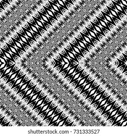 Design seamless monochrome zigzag pattern. Abstract decorative background. Vector art. No gradient