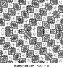 Design seamless monochrome zigzag pattern. Abstract decorative background. Vector art. No gradient