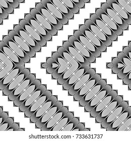 Design seamless monochrome zigzag pattern. Abstract decorative background. Vector art. No gradient