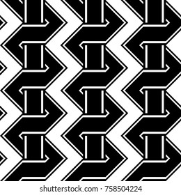 Design seamless monochrome zigzag pattern. Abstract background. Vector art