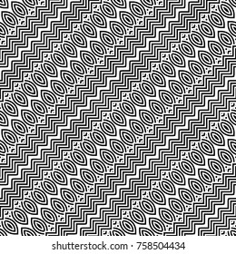 Design seamless monochrome zigzag pattern. Abstract stripy background. Vector art