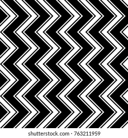 Design seamless monochrome zigzag pattern. Abstract stripy background. Vector art