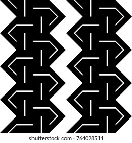 Design seamless monochrome zigzag pattern. Abstract stripy background. Vector art