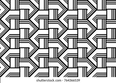 Design seamless monochrome zigzag pattern. Abstract stripy background. Vector art