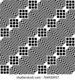 Design seamless monochrome zigzag pattern. Abstract grid background. Vector art. No gradient