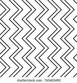 Design seamless monochrome zigzag pattern. Abstract stripy background. Vector art