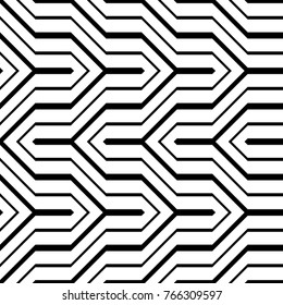 Design seamless monochrome zigzag pattern. Abstract background. Vector art