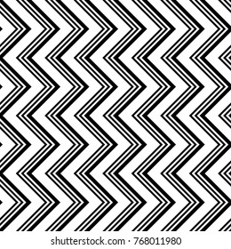 Design seamless monochrome zigzag pattern. Abstract background. Vector art