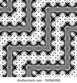 Design seamless monochrome zigzag pattern. Abstract checker background. Vector art. No gradient