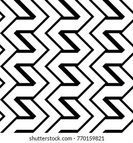Design seamless monochrome zigzag pattern. Abstract background. Vector art