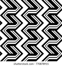 Design seamless monochrome zigzag pattern. Abstract background. Vector art