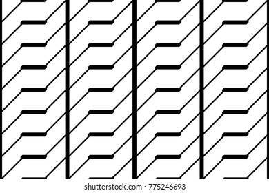 Design seamless monochrome zigzag pattern. Abstract background. Vector art