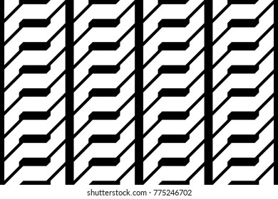 Design seamless monochrome zigzag pattern. Abstract background. Vector art